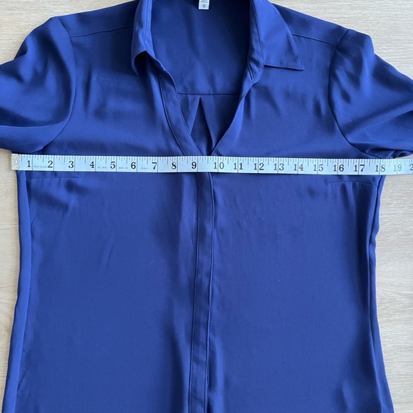 Express the Porto Fino shirt slim fit Blue Blouse Button Up SZ XS - Picture 5 of 7